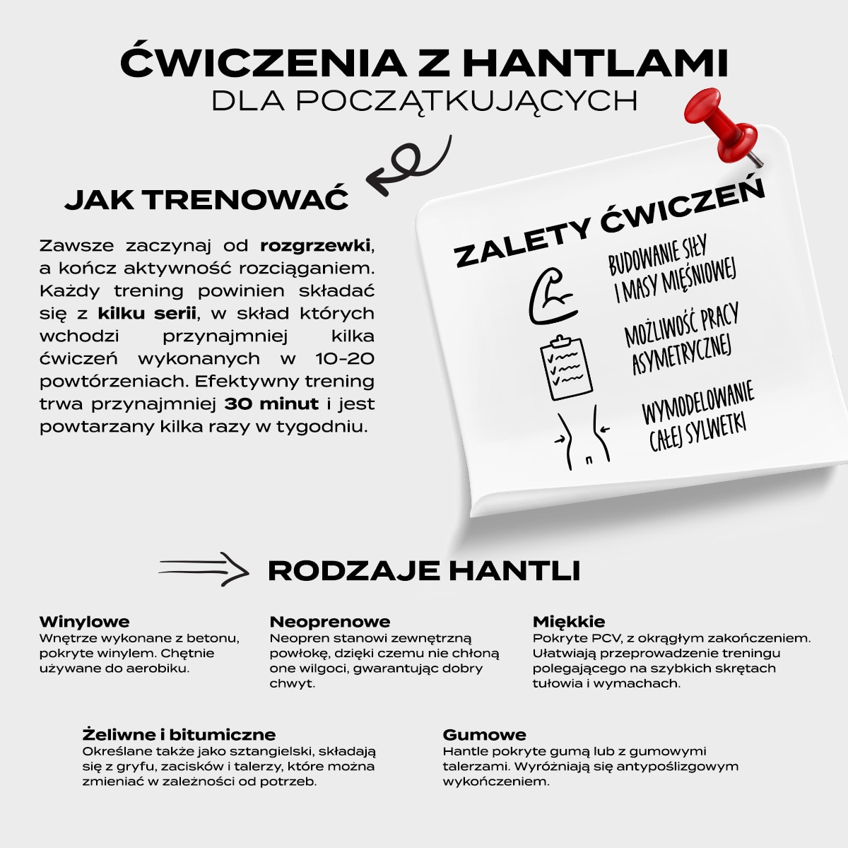 Ćwiczenia na ręce z hantlami