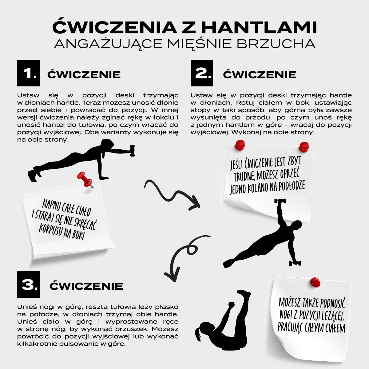 Ćwiczenia z hantlami na brzuch