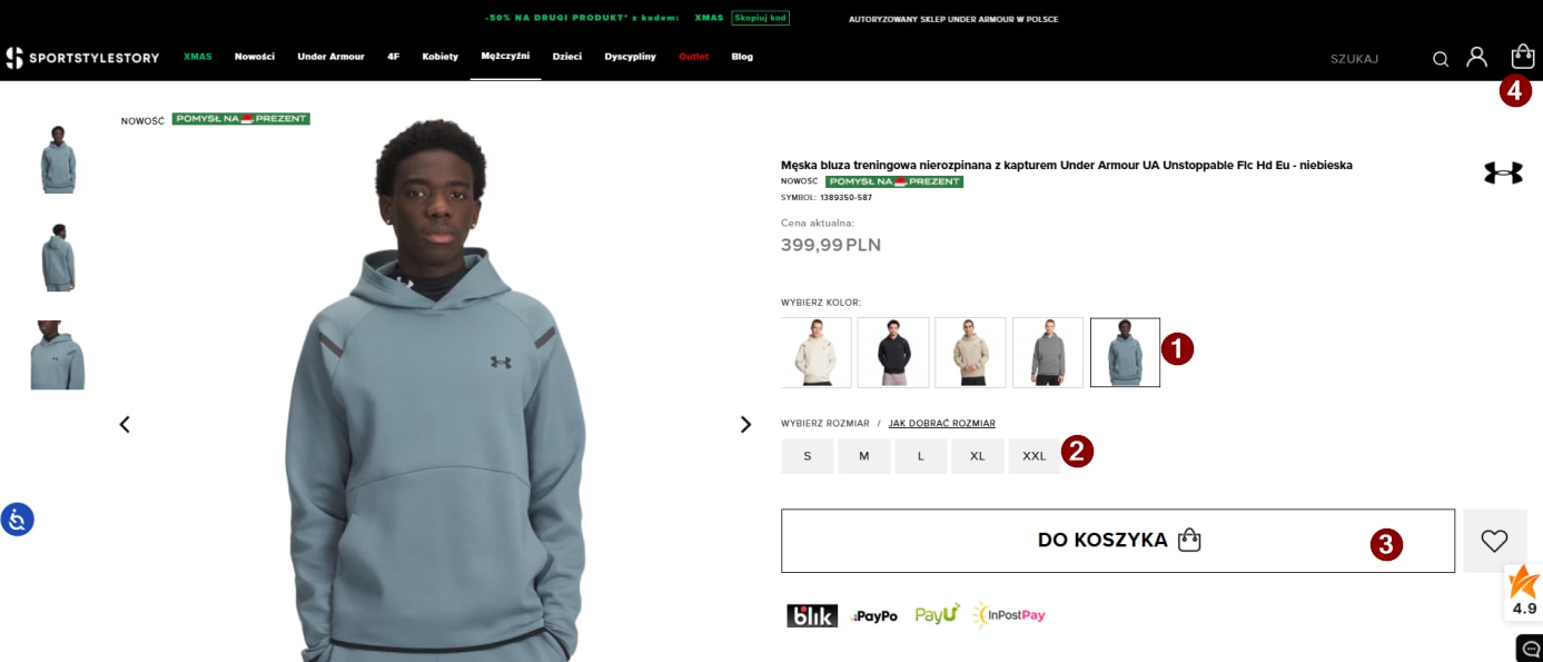 Dodawanie produktu do koszyka