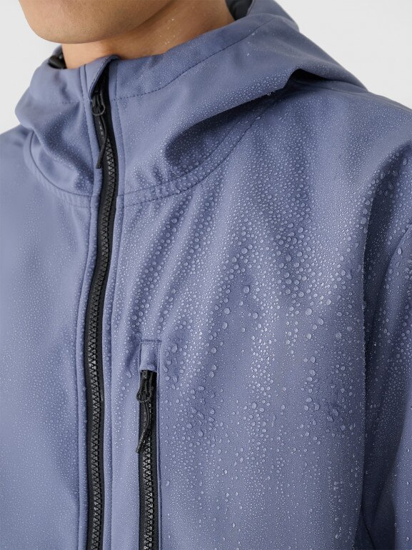 Męska kurtka softshell 4F 4FRAW24TSOFM397 - niebieska 