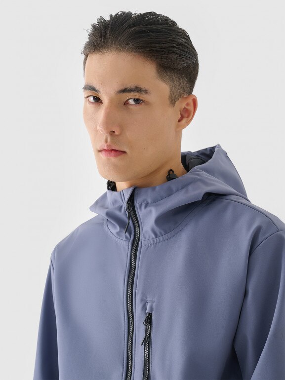Męska kurtka softshell 4F 4FRAW24TSOFM397 - niebieska 