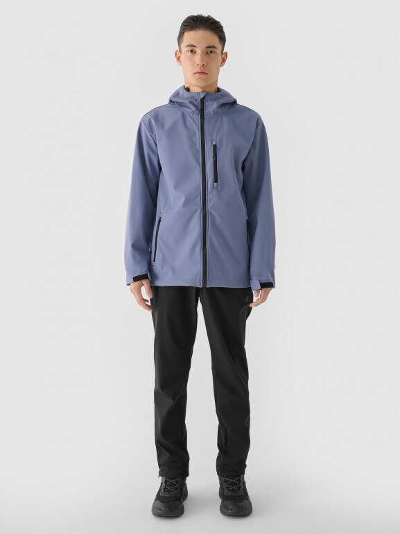 Męska kurtka softshell 4F 4FRAW24TSOFM397 - niebieska 