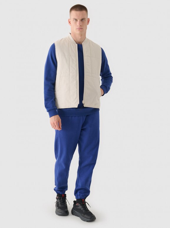 Męska bluza dresowa nierozpinana bez kaptura 4F 4FRAW24TSWSM2051 - niebieska 