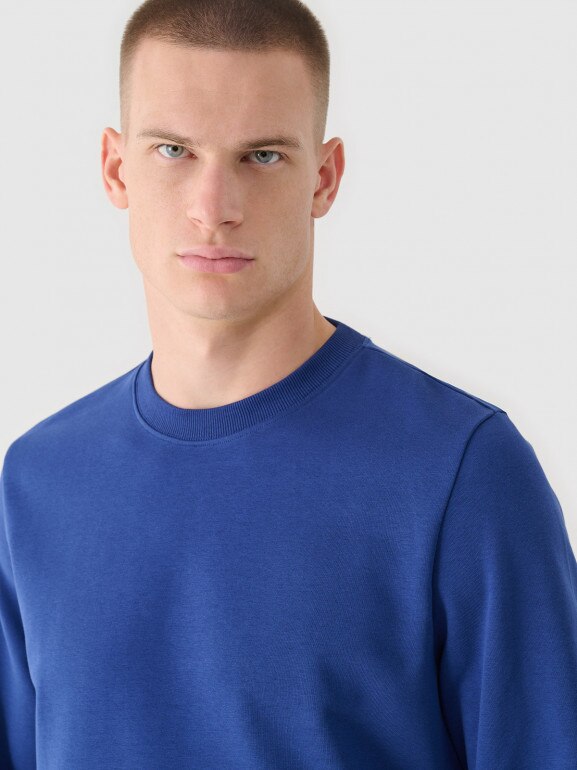 Męska bluza dresowa nierozpinana bez kaptura 4F 4FRAW24TSWSM2051 - niebieska 