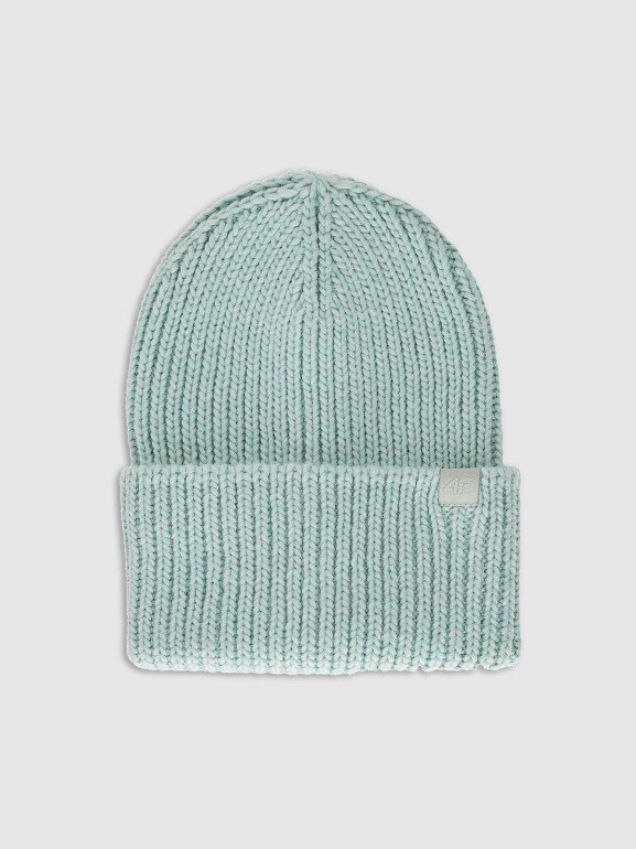 Damska czapka zimowa 4F 4FRAW25ACAPF0801 - turkusowa