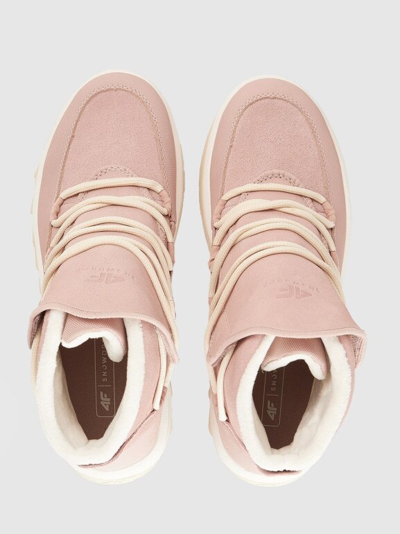 Damskie buty zimowe śniegowce SNOWDROP 4F 4FRAW25FSBSF042 - różowe