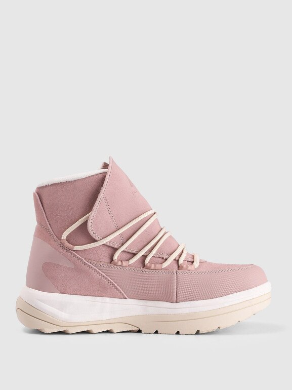 Damskie buty zimowe śniegowce SNOWDROP 4F 4FRAW25FSBSF042 - różowe