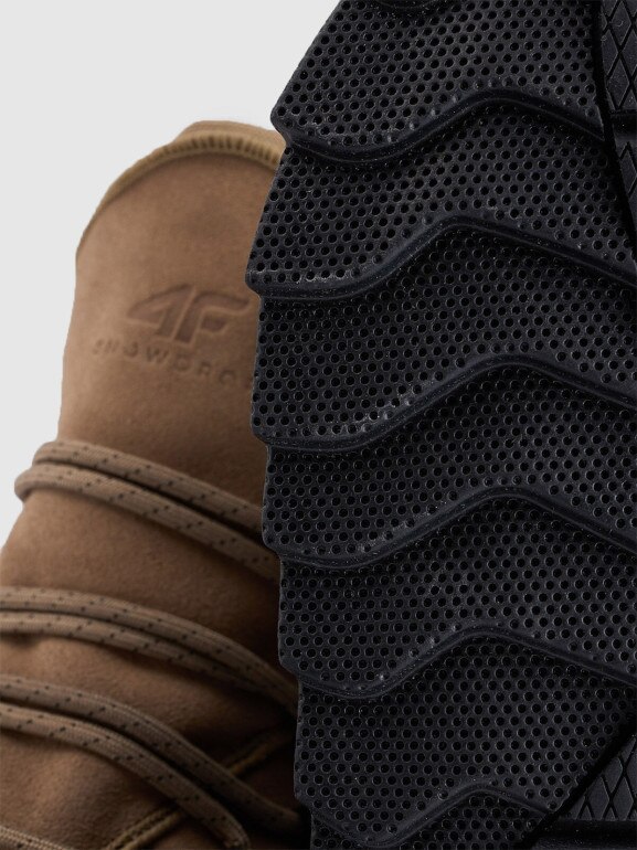 Damskie buty zimowe śniegowce SNOWDROP 4F 4FRAW25FSBSF042 - beżowe