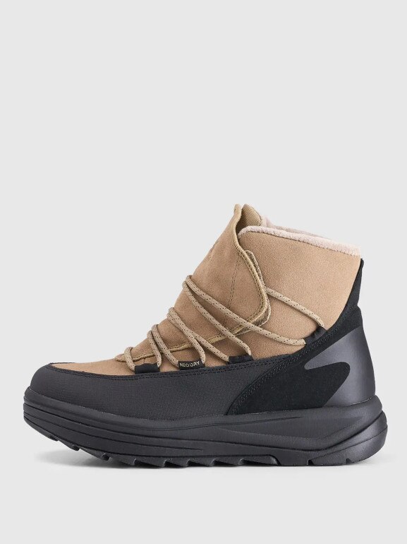 Damskie buty zimowe śniegowce SNOWDROP 4F 4FRAW25FSBSF042 - beżowe