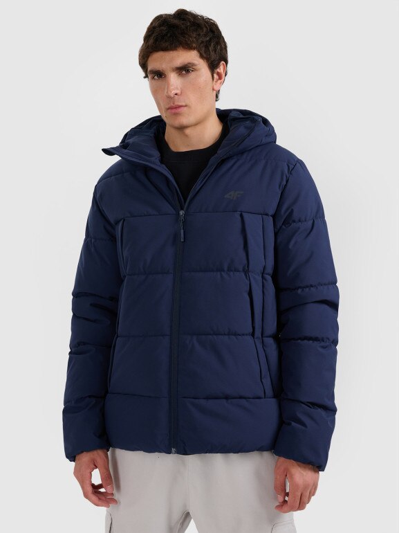 Męska kurtka puchowa 4F 4FRAW25TDJAM0794 - granatowa