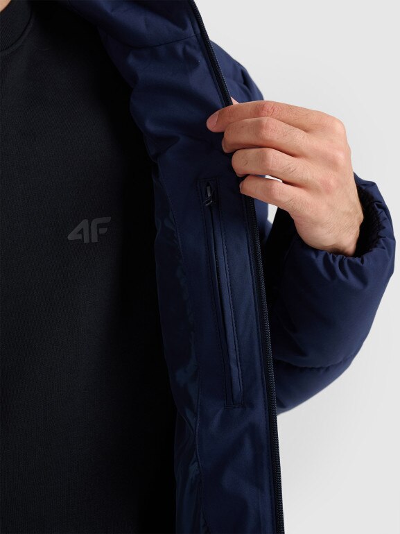 Męska kurtka puchowa 4F 4FRAW25TDJAM0794 - granatowa
