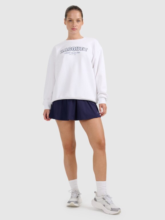 Damska bluza nierozpinana bez kaptura 4F 4FRAW25TSWSF2461 - biała