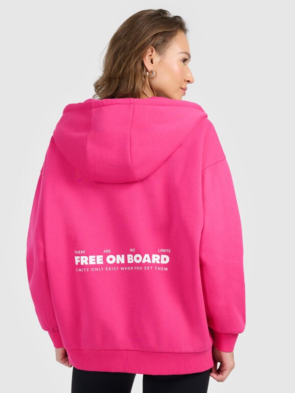 Damska bluza rozpinana z kapturem 4F 4FRAW25TSWSF2588 - różowa