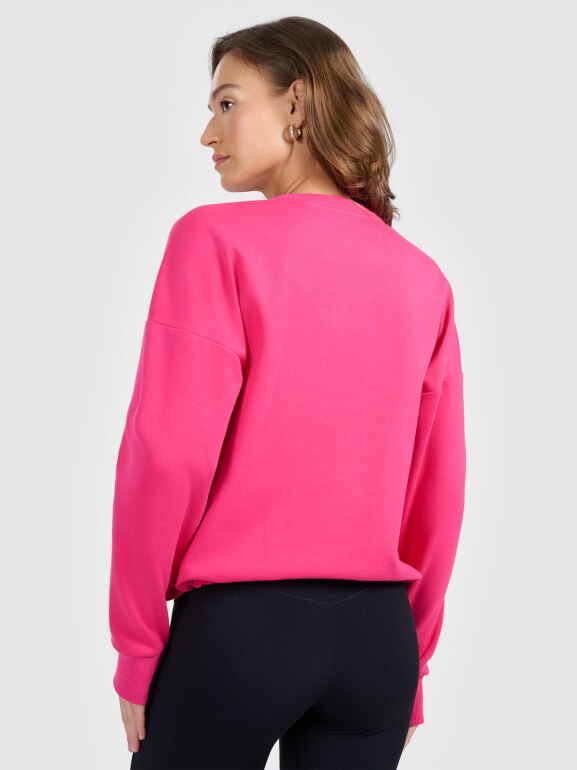Damska bluza nierozpinana bez kaptura 4F 4FRAW25TSWSF2590 - różowa