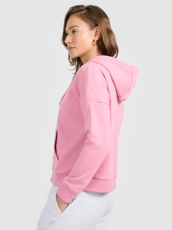 Damska bluza rozpinana z kapturem 4F 4FRAW25TSWSF2776 - różowa