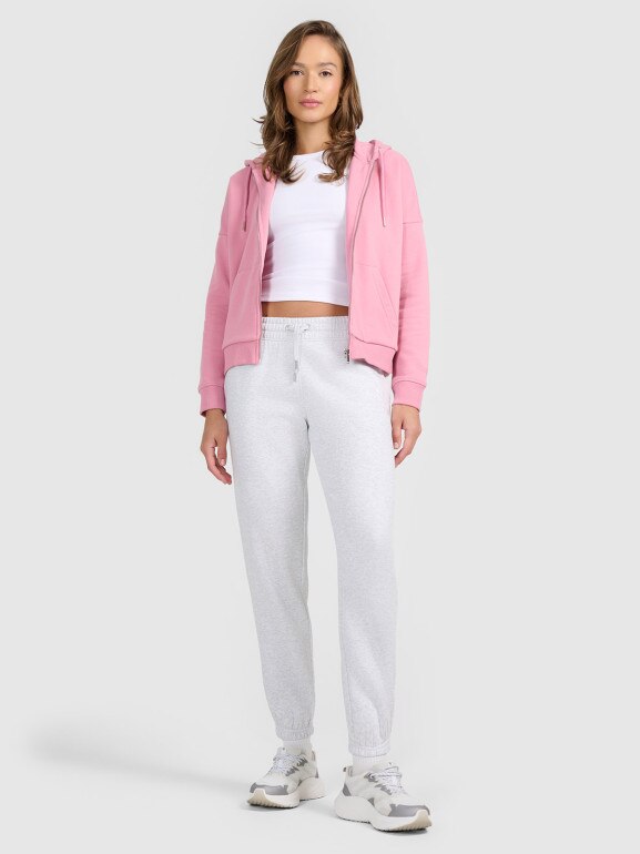 Damska bluza rozpinana z kapturem 4F 4FRAW25TSWSF2776 - różowa