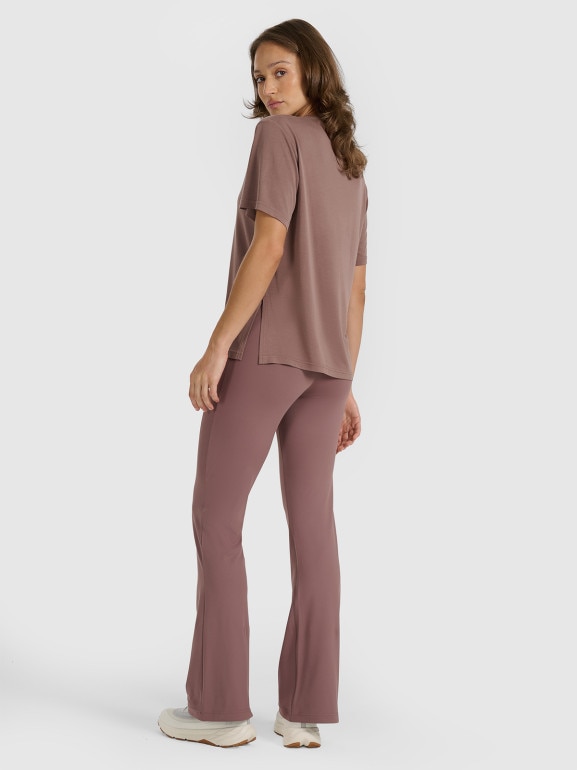 Damskie legginsy 4F 4FRAW25TTIGF290 - brązowe