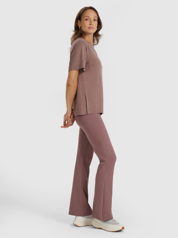 Damskie legginsy 4F 4FRAW25TTIGF290 - brązowe