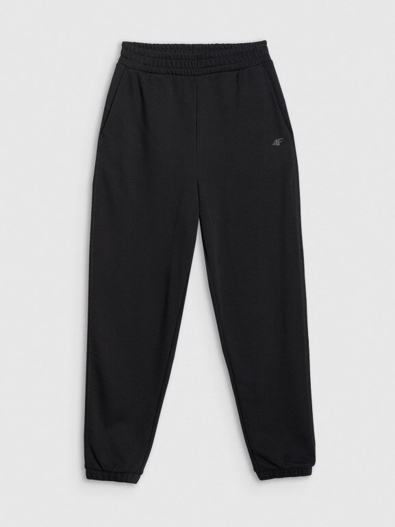 Damskie spodnie dresowe joggery 4F 4FRAW25TTROF1613 - czarne