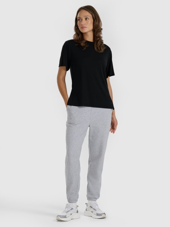 Damskie spodnie dresowe joggery 4F 4FRAW25TTROF1613 - szare