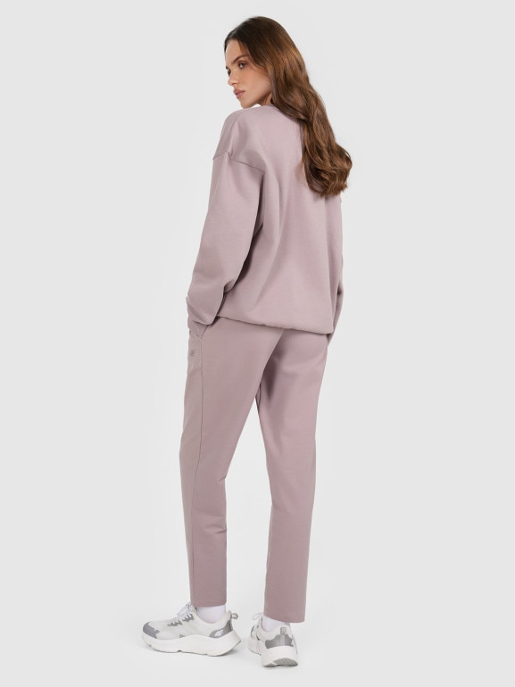 Damskie spodnie dresowe 4F 4FRAW25TTROF1847 - beżowe