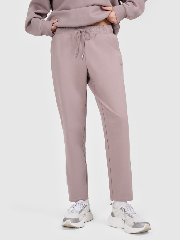 Damskie spodnie dresowe 4F 4FRAW25TTROF1847 - beżowe
