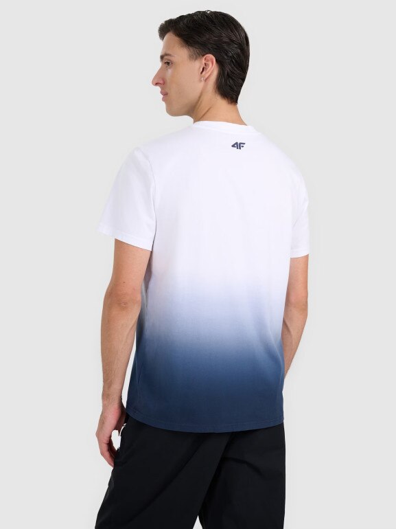 Męski t-shirt z nadrukiem 4F 4FRAW25TTSHM3226 - granatowy