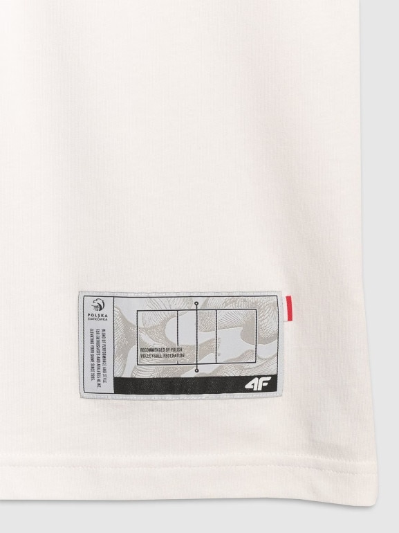 Męski t-shirt z nadrukiem 4F 4FRAW25TTSHM3235 - biały