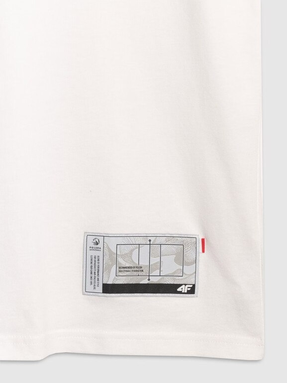 Męski t-shirt z nadrukiem 4F 4FRAW25TTSHM3298 - biały