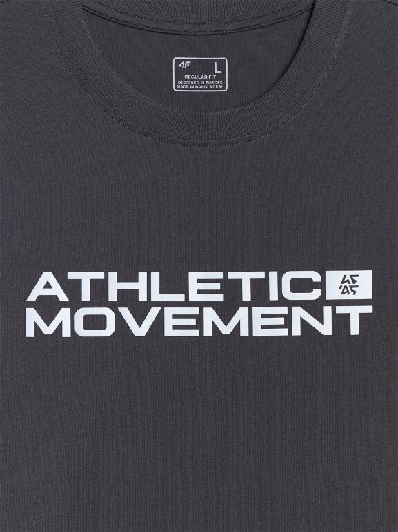 Męski t-shirt z nadrukiem 4F 4FRAW25TTSHM3384 - szary