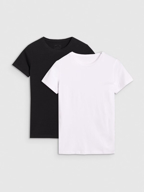 Damski t-shirt bez nadruku (2-pack) 4F 4FRMM00TTSHF2709 - multikolor