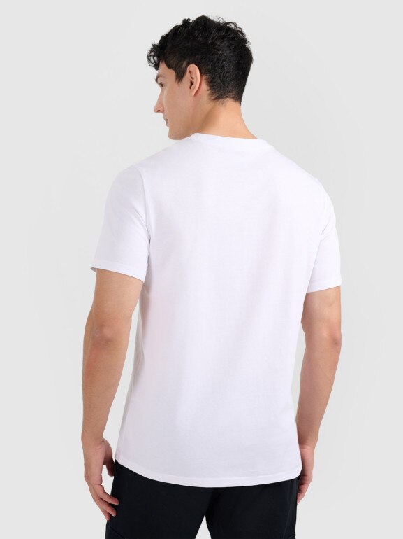 Męski t-shirt z nadrukiem 4F 4FRMM00TTSHM3251 - biały