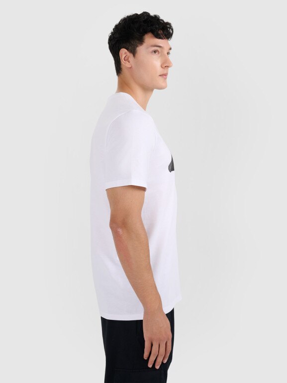 Męski t-shirt z nadrukiem 4F 4FRMM00TTSHM3251 - biały