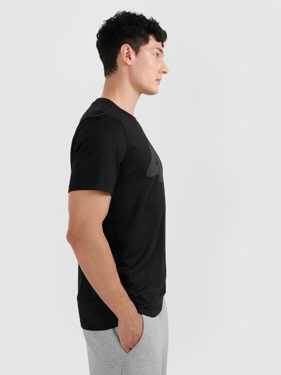 Męski t-shirt z nadrukiem 4F 4FRMM00TTSHM3251 - czarny
