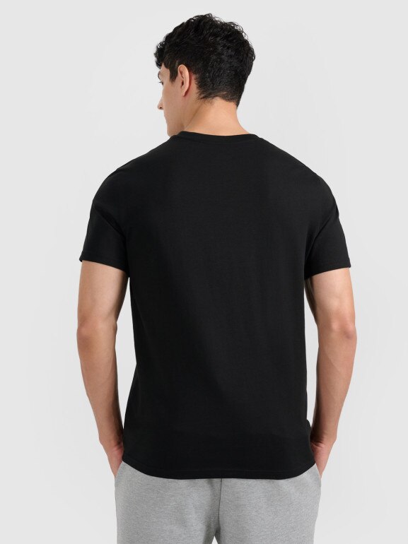 Męski t-shirt z nadrukiem 4F 4FRMM00TTSHM3251 - czarny