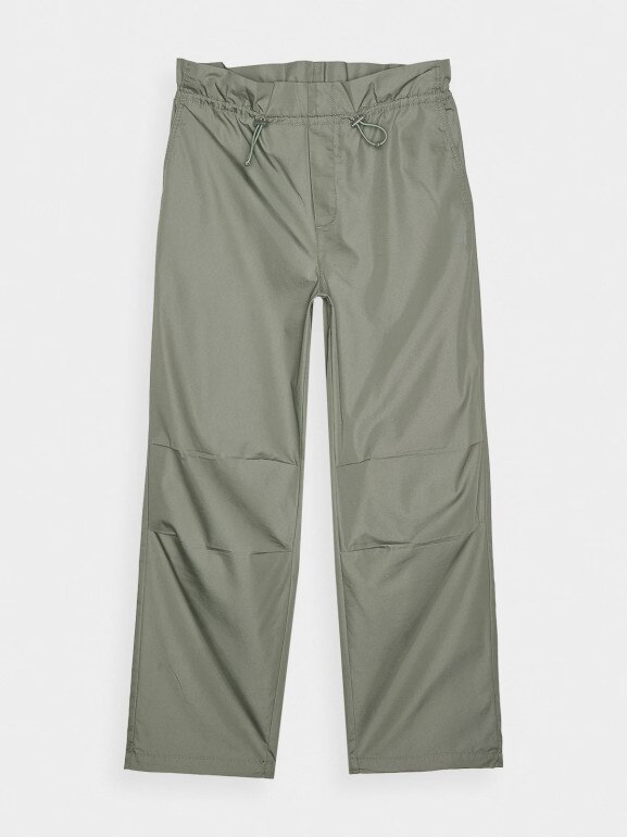 Damskie spodnie parachute casual 4F 4FRSS24TTROF1330 - oliwkowe/khaki