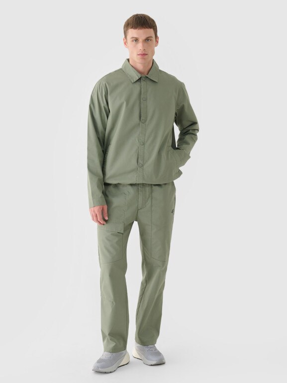 Męskie spodnie casual 4F 4FRSS24TTROM1327 - khaki