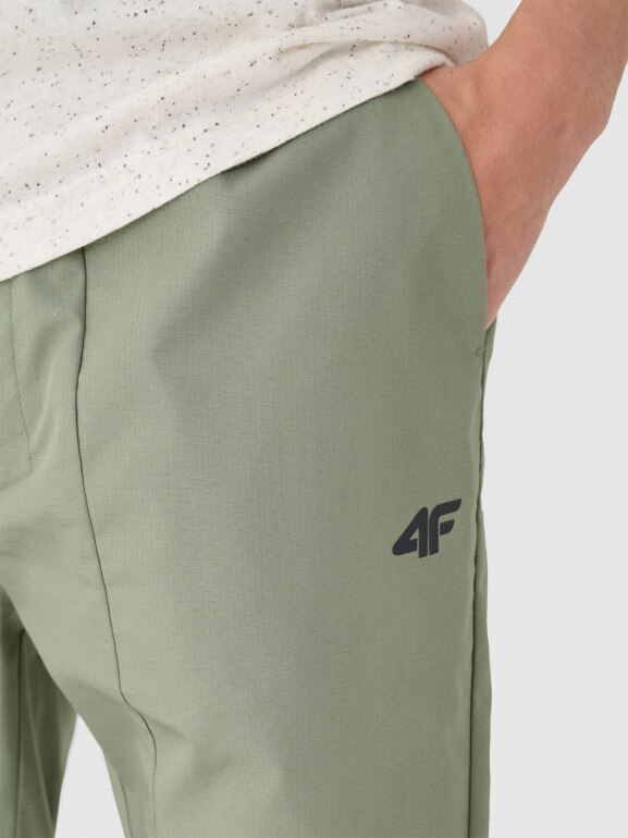 Męskie spodnie casual 4F 4FRSS24TTROM1327 - khaki