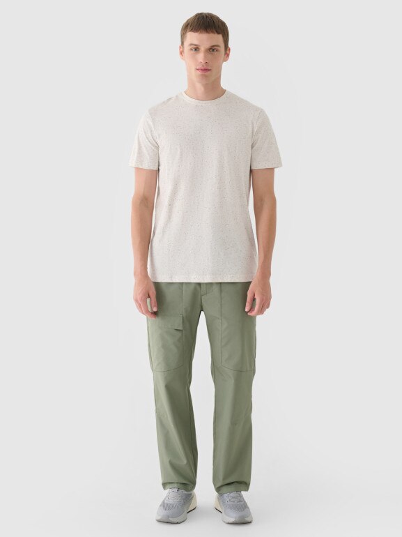 Męskie spodnie casual 4F 4FRSS24TTROM1327 - khaki