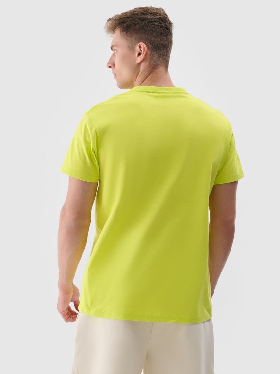 Męski t-shirt z nadrukiem 4F 4FRSS24TTSHM2472 - zielony