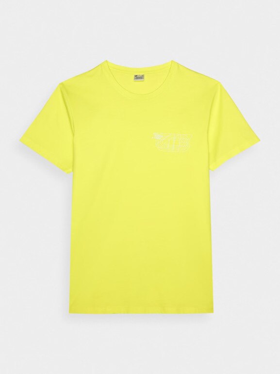 Męski t-shirt z nadrukiem 4F 4FRSS24TTSHM2472 - zielony
