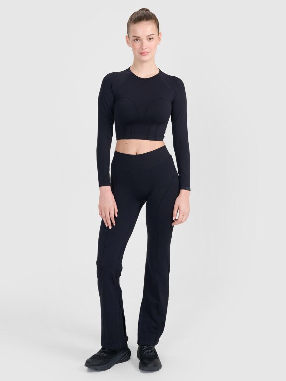 Damski longsleeve treningowy 4F 4FRSS25TFLOF486 - czarny