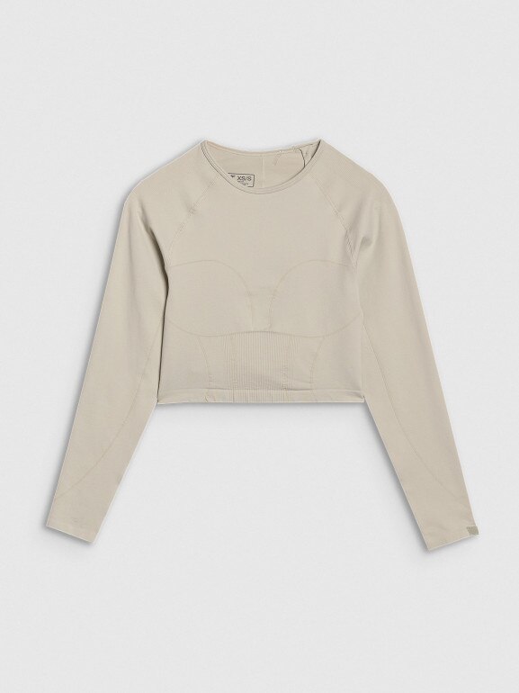 Damski longsleeve treningowy 4F 4FRSS25TFLOF486 - zielony
