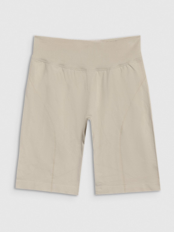Damskie legginsy kolarki treningowe 4F 4FRSS25TFSTF091 - beżowe