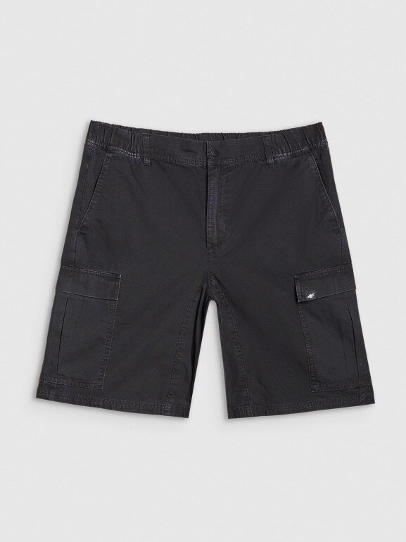 Męskie spodenki casual cargo 4F 4FRSS25TSHOM759 - czarne