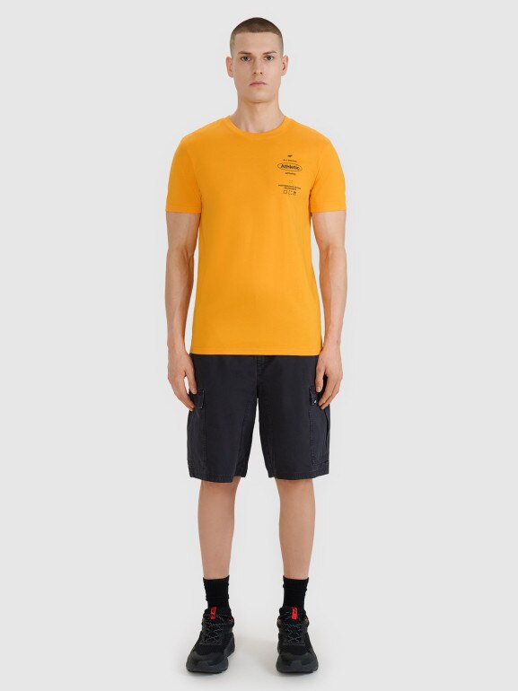 Męskie spodenki casual cargo 4F 4FRSS25TSHOM759 - czarne