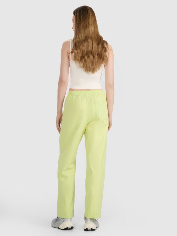 Damskie spodnie casual 4F 4FRSS25TTROF1448 - żółty