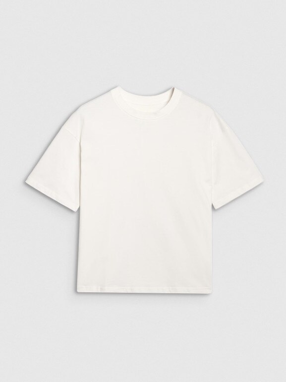 Damski t-shirt oversize bez nadruku 4F 4FRSS25TTSHF2692 - biały