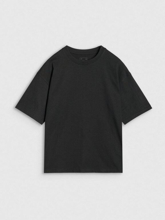 Damski t-shirt oversize bez nadruku 4F 4FRSS25TTSHF2692 - czarny