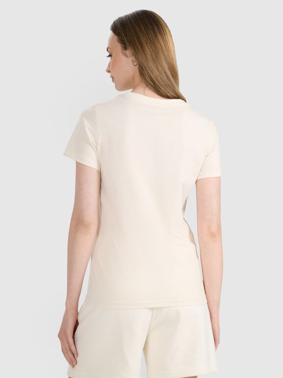 Damski t-shirt z nadrukiem 4F 4FRSS25TTSHF2693 - biały